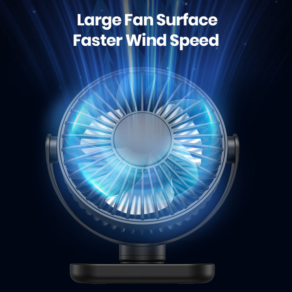 TOPK Mini USB Desk Fan, 3-Speed Adjustable Airflow, Low Noise Quiet Operation, 360° Flexible Rotation, Compact Portable Design for Home, Office & Bedroom