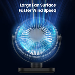 TOPK Mini USB Desk Fan, 3-Speed Adjustable Airflow, Low Noise Quiet Operation, 360° Flexible Rotation, Compact Portable Design for Home, Office & Bedroom