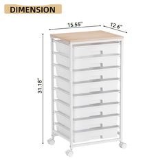 KINGRACK Heavy-Duty Rolling Storage Cart with 8 Drawers & Tabletop - Stackable Mobile Organizer Trolley, Suitable for Home, Office, Bedroom, Classroom, Space-Saving with Assembly, Tabletop Shelf for Small Spaces, Storage Drawer Units