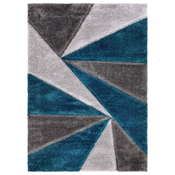 Luxury Soft Shaggy Area Rug – Modern Non-Shedding Geometric Triangles Design, High-Pile Plush Living Room Carpets, Large Thick Rug for Bedroom, Kitchen, Lounge & Home Décor – Contemporary Floor Rug & Mats
