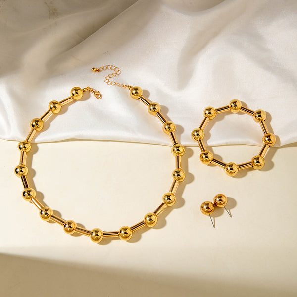 European & American Cross-Border Beaded Statement Necklace - Minimalist Personalized Patchwork CCB Fashion Jewelry