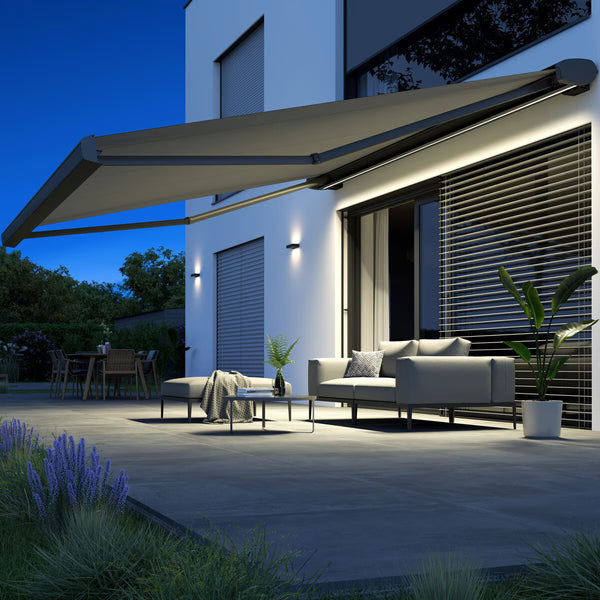 Olympus LED Awnings Athena Outdoor Patio Awning up to 3.5M Projection, Delivery Only