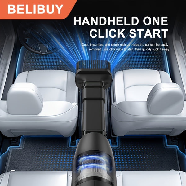 Portable cordless handheld vacuum cleaner, cyclonic aspirated car vacuum cleaner, combined blow and suction, rechargeable powerful car/office/home vacuum cleaner