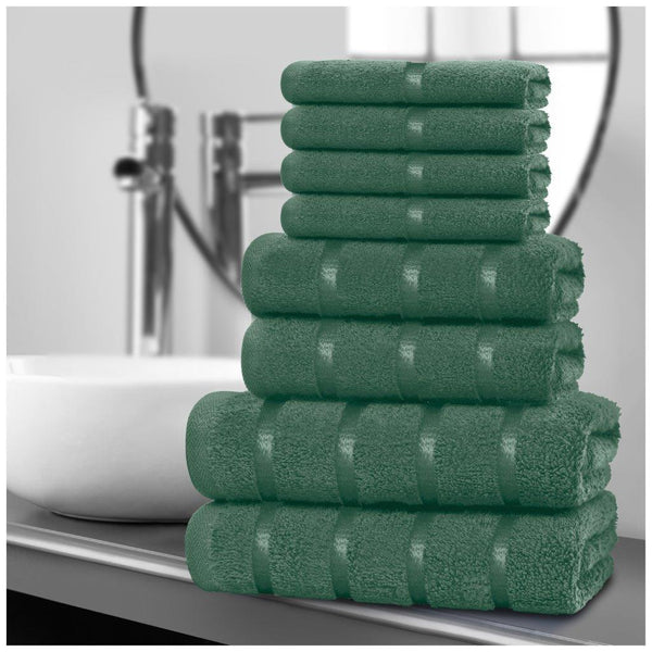 8pcs Egyptian Cotton Towel Set | Quick-Drying & Highly Absorbent | Includes 8 Towels | Sophisticated Design | 15 Elegant Colours | Machine Washable