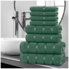 8pcs Egyptian Cotton Towel Set | Quick-Drying & Highly Absorbent | Includes 8 Towels | Sophisticated Design | 15 Elegant Colours | Machine Washable