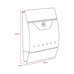 Phoenix Estilo Front Loading Letter Box MB0122KA in Graphite Grey with Key Lock