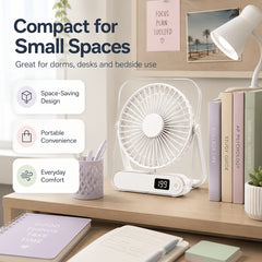 USB Desktop Fan And Air Cooler Portable Personal Cooling Fan, USB Powered, Lightweight Desk Fan for Home, Office, Dorm, Travel Quiet Mini Table Fan with Lithium Battery, It Has An Upgraded Motor for Stronger Airflow, Operates Quietly, for Road Trips