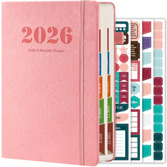 2026 Diary, A5 Diary Planner Daily and Monthly, Diary Page a Day Form January 2026 to December 2026, with Monthly Tabs | 4 Planning Stickers | Inner Pocket, 21.5 X 14.5cm