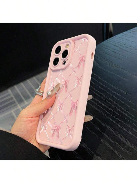 Adorable Phone Case with Bow Design, Compatible with Iphone 11 Through 16 Pro Max.