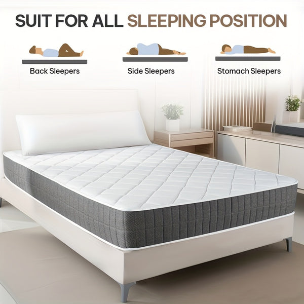 20cm Medium-Firm Spring Hybrid Mattress with Pocket Springs - Individually Responsive, & Motion Isolation, Single/Small Double/Double/King/Super King Bed Sizes, Mattress in a Box (No Heavy Lifting) for Home & Hotel
