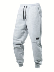 3-Pc Men'S Fall Winter Joggers with Patches on Knees