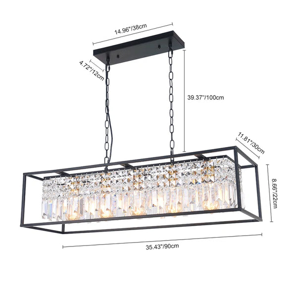Fircrest 5-Light Island Rectangle Crystal Chandelier