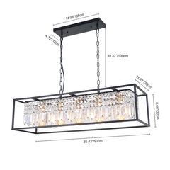 Fircrest 5-Light Island Rectangle Crystal Chandelier