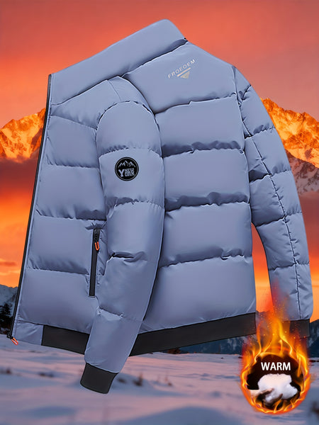 2026 New Men's Winter Warm Jacket | Stand Collar Windproof Thickened Winter Coat, Valentine's Day Gift, Versatile for Commuting and Casual Wear, Available in Blue/Beige/Black, Christmas Outdoor Warm New Men's Clothing for Camping,