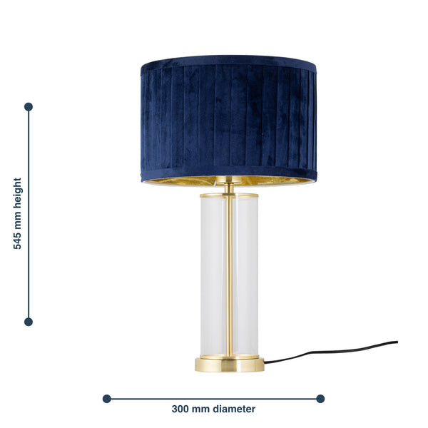 Aura - Satin Brass Table Lamp with Black Pleated Velvet Shade