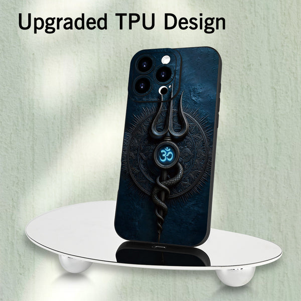Phone Case: Hindu Trishul & Om Symbol Pattern Phone Case, for iPhone 17 Promax/Pro/ Air, 16 Plus, 15, 14 Pro Max, 13, 12, 11, Mini and Galaxy/XIAOMI.Gift for Friends, Boys, Girls or Family.
