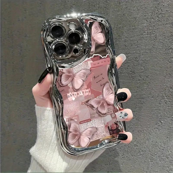 1 Cute and Stylish Thick Shockproof Phone Case, Electroplated Cream Soft Cover Suitable for Various iPhone Models Including 17/16/15/14/13/12 Cases/11 Pro Max/Plus/X/8/7- Popular Birthday Gift Business Present Durable Anti-Stain Anti-Fingerprint,