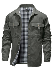 Men's Commuter Fashion Casual Solid Color Lapel Cargo Coat