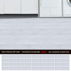 36pcs Self Adhesive Vinyl Flooring, 15X30cm Wood & & Stone Grain Effect Peel and Stick Floor Tiles, Waterproof Flooring Stickers for Home Office Bedroom Kitchen Living Room