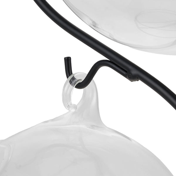 Mini Hanging Glass Aquarium with Stand - Creative Desk Tank for Fish or A Clear Vase for Succulents/Hydroponics, Small Modern Tabletop Oasis Offering Unique Home & Office Decor and A Soothing Gift Idea