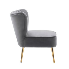 Seelinger Velvet Accent Chair with Gold Chrome Legs