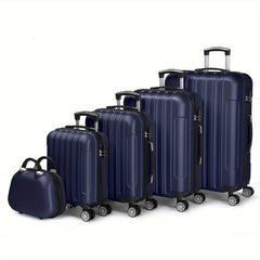 Lightweight Hardshell Spinner Luggage Set with Five Pieces in Various Sizes (12, 16, 20, 24, And 28 Inches) - Features a Carry-On, Made from Durable ABS, Budget-Friendly for Family Trips, Suitable for Both Men And Women