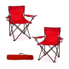 2 X Folding Camping Chair Outdoor Portable Garden Folding Camp Chair with Cup Holder