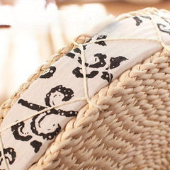 1pc Handwoven Straw Seat Cushion - Natural Corn Husk & Maize Fiber, Thick Padded Tatami Floor Mat, 40cm Round Braided Cushion for Yoga, Meditation, Floor Sitting (Rustic Style)