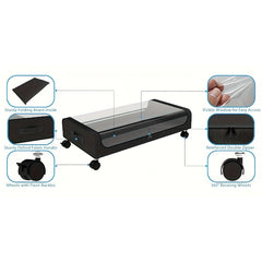2 sets Underbed Storage Box, Underbed Storage Box with Wheels Lid, 96L Metal Frame, Bed Box, Organiser, Storage Bag, Foldable Underbed Box for Clothes, Shoes, Blankets, Bedding, Black, Under-Bed Storage