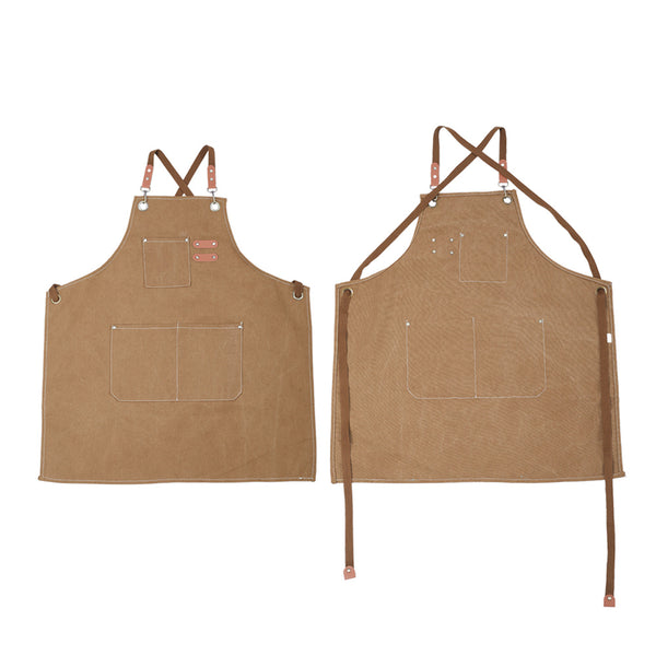 Chef Apron with Gift Box - Unisex Kitchen Apron for Cooking, Baking, BBQ, Painting - Durable Cotton Canvas, Cross Back Design - Ideal for Cafés, Restaurants, Gardening & Gifts