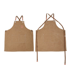 Chef Apron with Gift Box - Unisex Kitchen Apron for Cooking, Baking, BBQ, Painting - Durable Cotton Canvas, Cross Back Design - Ideal for Cafés, Restaurants, Gardening & Gifts