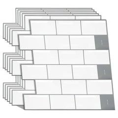 WALPLUS 6 Pcs 3D Tile Stickers Peel and Stick Backsplash Splashback Decals Tile Transfer for Kitchen Bathroom Living Room Stick on Tile Waterproof Glossy 30.5 x 30.5cm (12