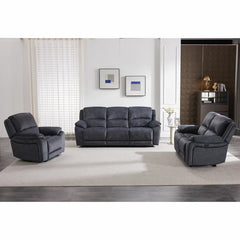 Belagio Blue Fabric Power Recliner 3 Seater Sofa