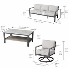 Agio Nicolet 4 Piece Deep Seating Set + Cover