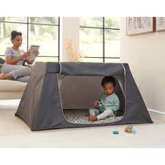 Tutti Bambini Cozee Go Day & Night Travel Cot Bundle, Oak & Charcoal