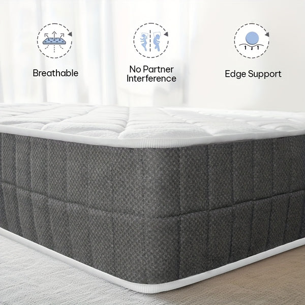 20cm Medium-Firm Spring Hybrid Mattress with Pocket Springs - Individually Responsive, & Motion Isolation, Single/Small Double/Double/King/Super King Bed Sizes, Mattress in a Box (No Heavy Lifting) for Home & Hotel