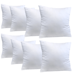 2/4/8-Pack Decorative Throw Cushion Cores, Hotel-Grade Premium White Satin Stripes Cushion Pads Deep Fill Inner Hollowfiber Filled Cushions Inserts (14