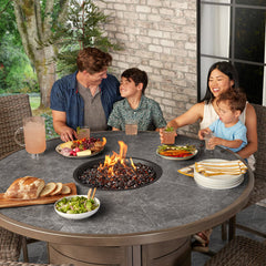 Agio Mckinnon 7 Piece High Fire Dining Set + Cover