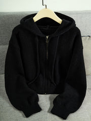 Cardigan Hooded Sweater for Women, Unique Niche Style Top, Gavin