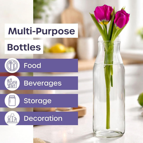 1L Water Fridge Jug Carafe - Glass 1000Ml Carafe