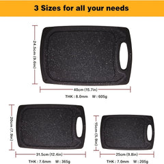 3-piece/13-piece/18-piece/28-piece Cutting Board Set (includes 15 S-shaped hooks, 10 measuring cups, and 10 measuring spoons), Kitchen Plastic Cutting Board, Non-slip Cutting Board with Handle, Juicing Groove and Grinding Groove, Suitable for Meat