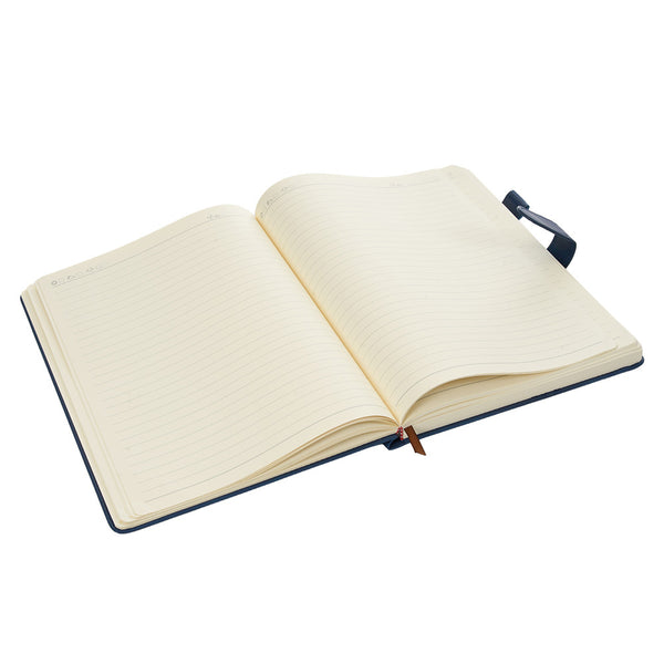 A4 Notebook with Magnetic Snap Closure, 400 Page Thick Lined Notepad in Soft Leather, Durable Business & Office Diary for Work Meetings, Professional Record Book