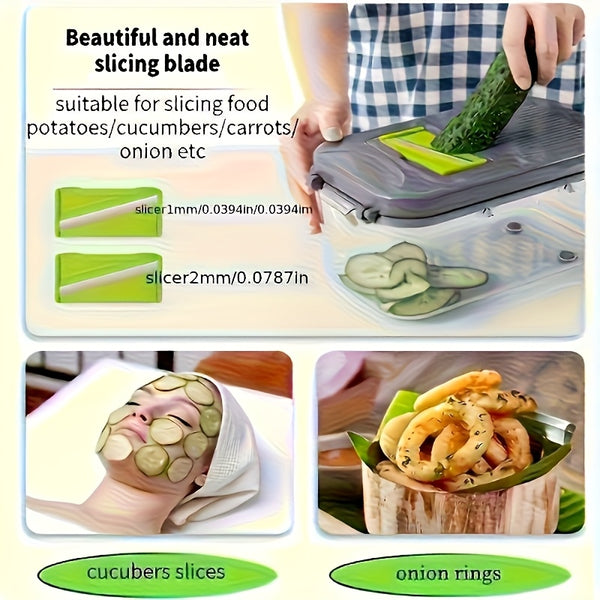 22-In-1 Heavy-Duty Manual Chopper - Vegetable Slicer, Vegetable Cutter, Chopper, Grinder, Suitable for Kitchen, Kitchen Utensils, Kitchen Small Tools, Kitchen, Vegetable Chopper