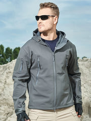 Men'S Soft Shell Winter Two-Piece Set with Multi-Pocket Fleece Jacket And Pants