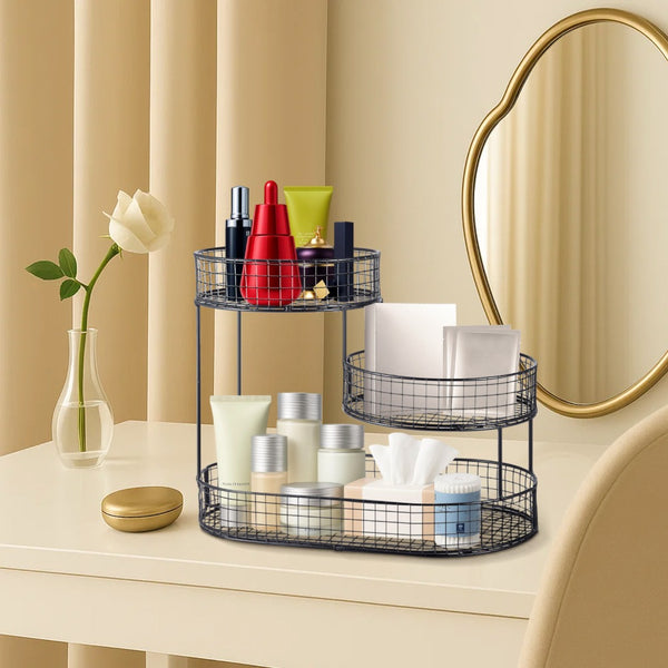 3-Layer Desktop Storage Rack - Iron Fruit Basket & Vegetable Organizer for Kitchen Dining Table, Space Saving Metal Storage Rack