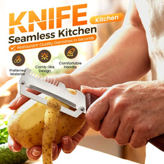 2pcs Stainless Steel Peeler And Slicer with Wooden Handle And Ideal for Sugarcane, Fruits, And Vegetables | Multifunctional, Durable Peeling Tool And Vegetable Slicer, Perfect for Parties And Picnics