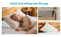 Full/Queen Size Bed Wedge Mattress Gap Filler Headboard Pillow to Fill the Gap Between Headboard and Mattress Supportive Foam Wedge with Washable Cover and Side Pocket