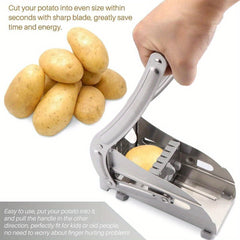 Potato Chipper Chip Chopper Cutter Slicer Maker & 2 Steel Edges French Fries