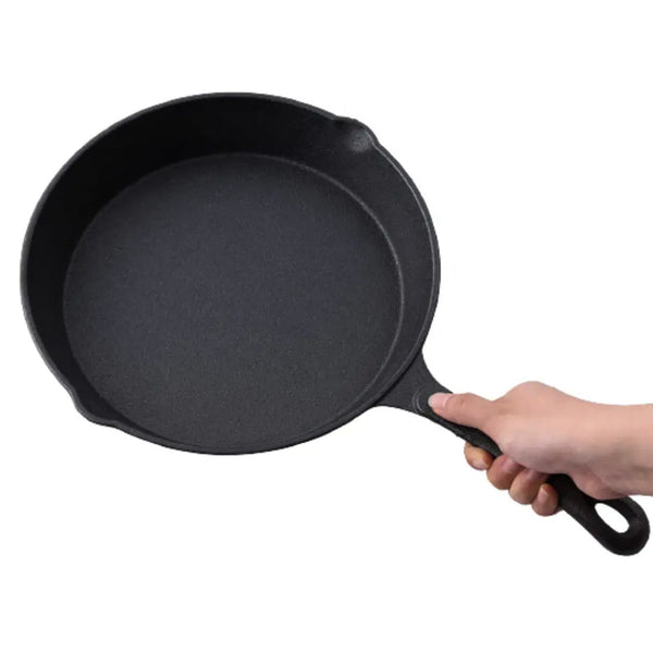 20cm Cast Iron Pot, Retro Portable Cast Iron Pot, Can Be Used for Camping/home Cooking, Even Heating, Size: 37*20*4.5cm (black)