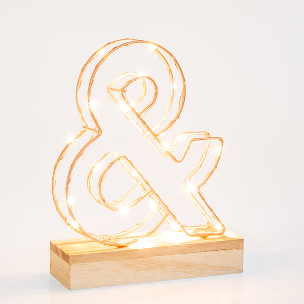 Light Up Letter | LED Alphabet Wire Frame Letter Lights | Rose Gold Copper Initials | Personalised Lighting | Battery Powered | For The Office Living Room Bedroom | Gift For Her